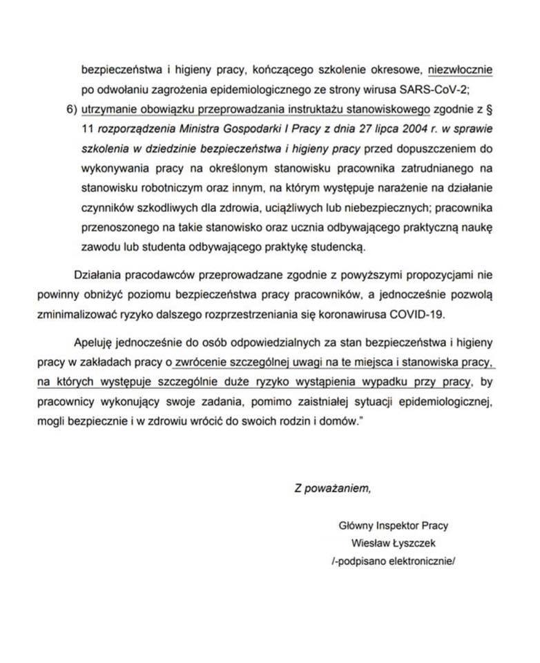 Główny Inspektorat Pracy - stanowisko w sprawie badań lekarskich i szkoleń BHP