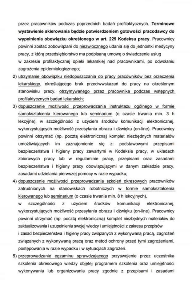 Główny Inspektorat Pracy - stanowisko w sprawie badań lekarskich i szkoleń BHP
